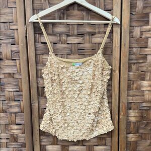 Vintage Citrine made in Canada Elegant Gold Sequin Camisole